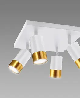 Lampy do obývačky Luster PUZON SPT GU10 4D WHITE/GOLD 04128 LS4