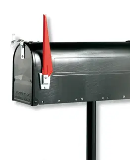 Voľne stojace poštové schránky Burgwächter Poštová schránka USA s výkyvnou vlajkou, čierna