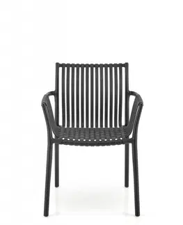 Jedálenské zostavy Stohovateľná jedálenská stolička K492 Halmar Čierna