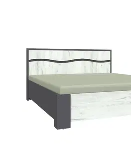 Manželské postele CORI posteľ s roštom 160-kraft biely/grafit