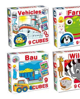 Náučné hračky DOHÁNY TOYS - Kocky obrázkové 9 ks