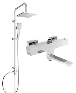 Sprchy a sprchové panely MEXEN/S - Tord sprchový stĺp vrátane sprchovej termostatickej batérie Cube, chróm 77910200-00