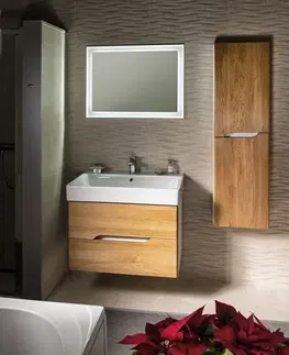 Kúpeľňa SAPHO - MEDIENA skrinka vysoká 40x140x20cm, 2x dvierka, ľavá/pravá, biela matná/dub natu MD452