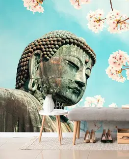 Tapety Feng Shui Fototapeta socha Budhu s čerešňou