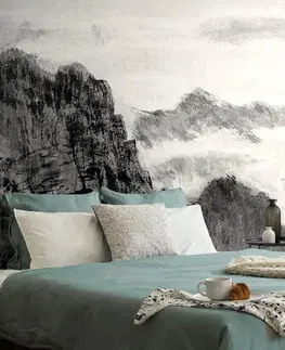 Samolepiace tapety Samolepiaca tapeta čiernobiela čínska maľba krajiny