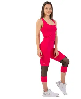 Dámske klasické nohavice Dámske legíny s vysokým pásom Nebbia 406 Pink - S