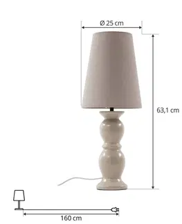 Lampy na nočný stolík Lucande Lucande Lyndorin stolová lampa, béžová