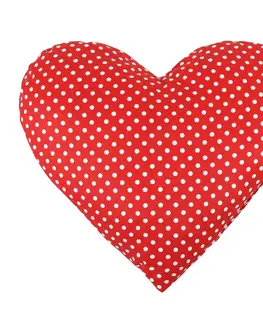 Vankúše Bellatex Tvarovaný vankúšik Srdce bodky červená​, 42 x 48 cm