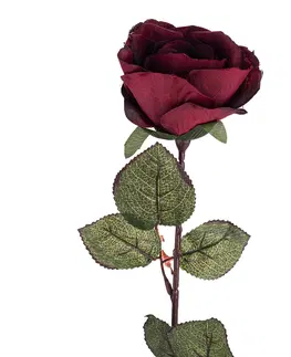 Kvety Umelá kvetina Ruža veľkokvetá 72 cm, vínová 