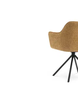 Stoličky - moderné LuxD 28990 Dizajnová otočná stolička Rahiq horčicová