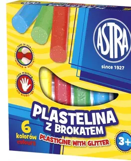 Hračky ASTRA - Plastelína s trblietkami 6 farieb, 303109001