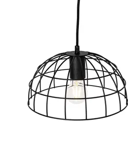 Zavesne lampy Industriálne závesné svietidlo čierne 3-svetlo - Hanze