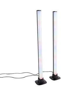 Stolove lampy Čierna stolná lampa vrátane LED s diaľkovým ovládaním a RGB - Arnold
