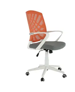 Kancelárske kreslá Kancelárske kreslo, oranžová/sivá/biela, VIDAL