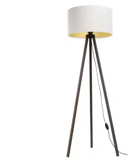 Lampy  Stojacia lampa STANDART 1xE27/60W/230V biela/hnedá 