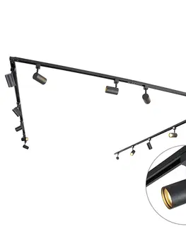 Kolajnicove svietidla Moderný 1-fázový koľajnicový systém so 14 bodmi čiernej farby - Jeana
