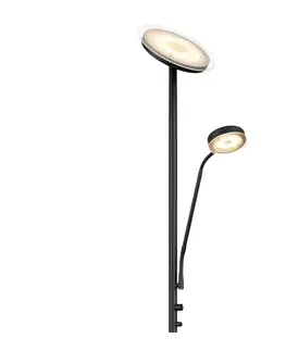Stojacie lampy Globo Stojaca LED lampa Ernst s ohybným ramenom, čierna