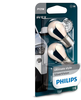 Žiarovky Philips SADA 2x Autožiarovka Philips SILVER VISION 12496SVB2 PY21W BAU15s/21W/12V 