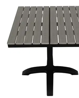 Záhradné stolíky Záhradný stôl, sivá/čierna/kov/artwood, NAKUL