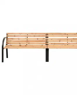 Záhradné lavice Záhradná lavica čínska jedľa / kov Dekorhome Prírodné drevo