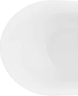 Vane MEXEN - Montana vaňa voľne stojaca 150x75 cm, biela s biela, čierny sifón 52011507500-B