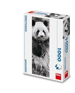 Hračky puzzle DINO - Panda V Tráve 1000 Panoramic Puzzle Nové