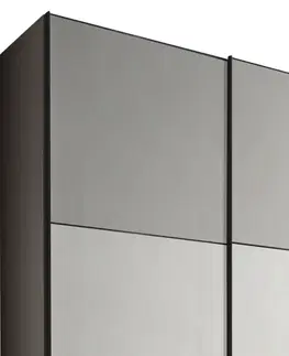 Šatníkové skrine s posuvnými dverami Skriňa Includo Glas Sklo Biele/sivé,š.cca 336cm