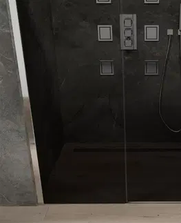 Sprchovacie kúty MEXEN - OMEGA posuvné dvere 140x190 cm 8 mm chróm, grey so sadou pre niku 825-140-000-01-40