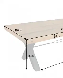 Jedálenské stoly Jedálenský stôl THETIS 55 mm Dekorhome 240x100x76 cm