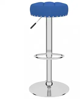 Barové stoličky Barová stolička látka / chróm Dekorhome Modrá