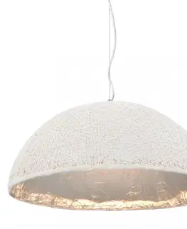 Osvetlenie Závesná lampa 50 cm Dekorhome Biela / strieborná
