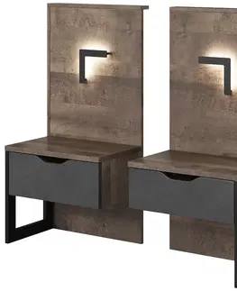 Sektorový nábytok Nočné stoliky s osvětlením Arden dub sand grande/matera
