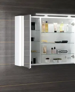 Kúpeľňový nábytok SAPHO - LUCIE galérka s LED osvetlením, 126x70x17cm, biela LU125-0030