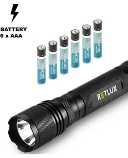 Svetlá a baterky Retlux RPL 112 Ručné LED svietidlo na AA batérie, dosvit 100 m, výdrž 96 hodín