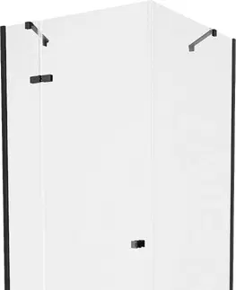 Vane MEXEN/S - Roma sprchovací kút 80x80, transparent, čierna + biela vanička so sifónom 854-080-080-70-00-4010B
