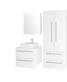 Kúpeľňový nábytok MEREO - Bino, kúpeľňová skrinka s keramickým umývadlom 61 cm, biela CN660