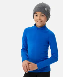 snowboard Detské lyžiarske spodné termo tričko BL500 modré
