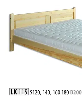 Manželské postele LK115 Posteľ 160, prírodná borovica