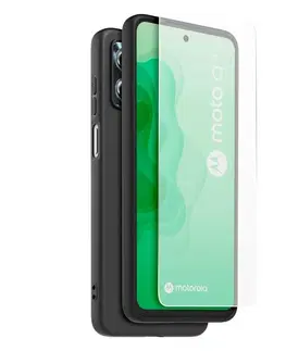 Puzdrá na mobilné telefóny Zadný kryt a ochranné sklo CASR pre Motorola Moto G13G23, čierna CRMTCOQUEPEG13G23N