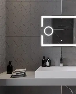 Kúpeľňa MEXEN - Onyx zrkadlo s osvetlením s kozmetickým zrkadlom 80 x 60 cm, LED 600 9813-080-060-611-00