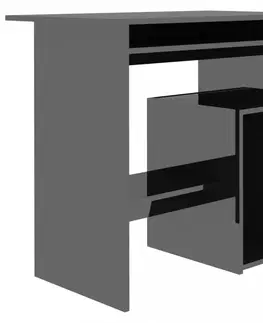 Pracovné stoly Počítačový stôl 80x45 cm Dekorhome Čierna lesk