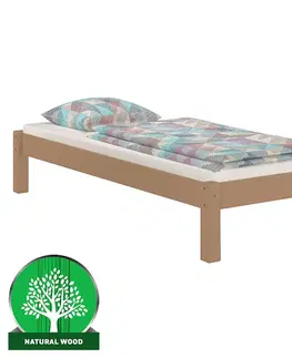 Drevené postele Postel Dora 100x200 borovica morená hnedy