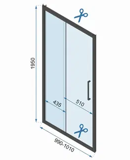 Sprchové dvere REA/S - Sprchová kabína Rapid Slide Chrome Dvere: 150 x Sprchová zástena: 80 KPL-09115