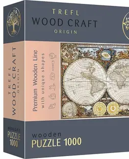 Hračky puzzle TREFL - Drevené puzzle 1000 - Mapa starovekého sveta
