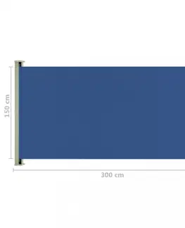 Bočné markízy Zaťahovacia bočná markíza 160x300 cm Dekorhome Modrá