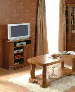 TV stolíky PYKA Kinga B rustikálny tv stolík drevo D3