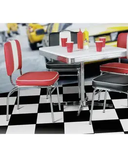 Stoličky do jedálne Retro stolička Elivis Biela/červená