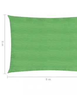 Stínící textilie Tieniaca plachta obdĺžniková HDPE 6 x 8 m Dekorhome Tmavo zelená