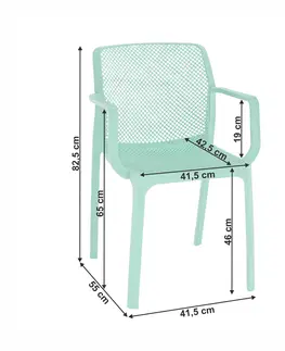 Záhradné stoličky a kreslá KONDELA Frenia plastová záhradná stolička mentolová