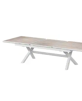 Stolčeky DEOKORK Hliníkový stôl BERGAMO II. 250/330 cm (biela)
